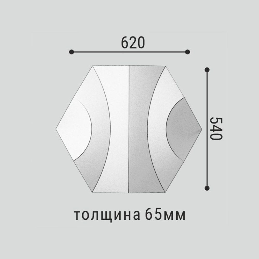 Стеновая панель 3D под покраску Bello Deco СП 18 620×540×65